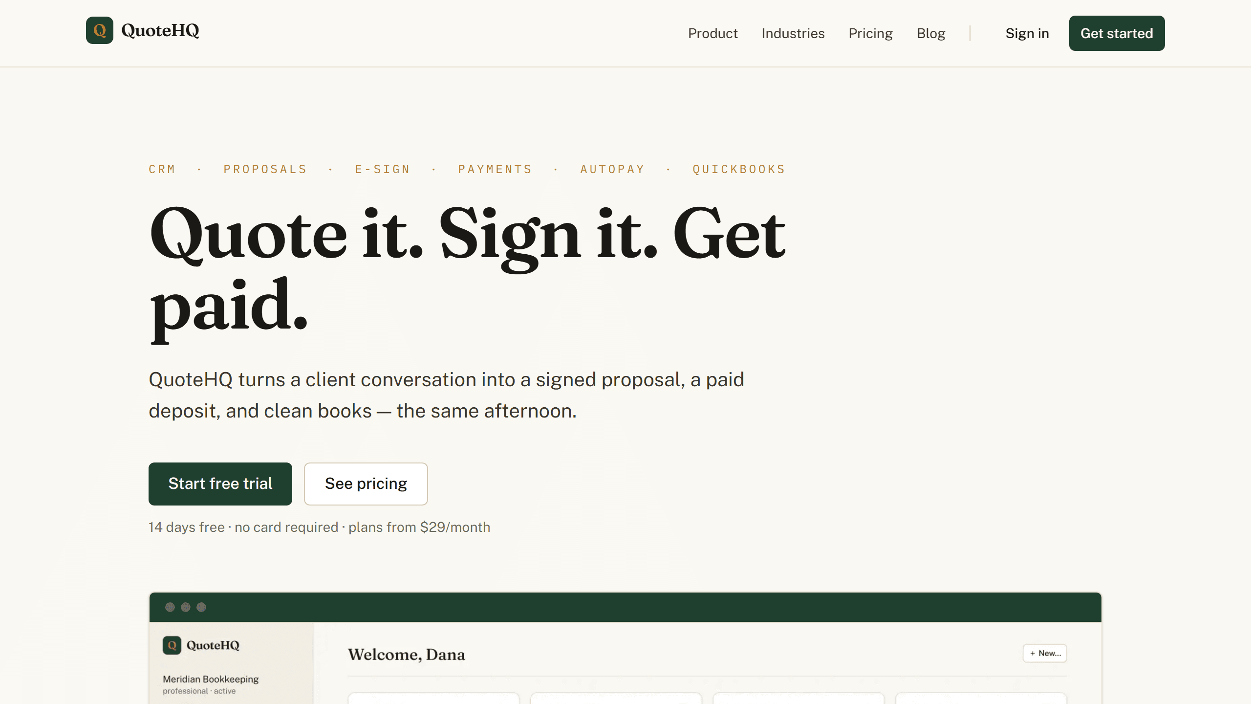 QuoteHQ preview